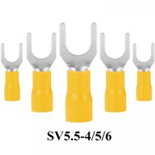 Yellow Insulated Fork Spade U-Type Wire Connector Electrical Crimp Terminals Kit