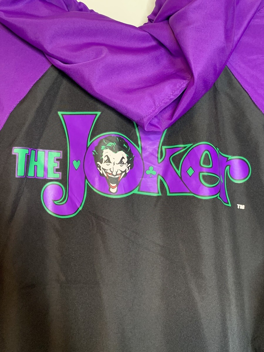 The Joker Zip-Up Windbreaker Jacket, DC Comics, Size Adult S The Joker Zip-Up Windbreaker Jacket, DC Comics, Size Adult S