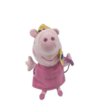 Peppa Pig Princess TY Beanie Baby 6" Girl Crown Plush Stuffed Animal Toy
