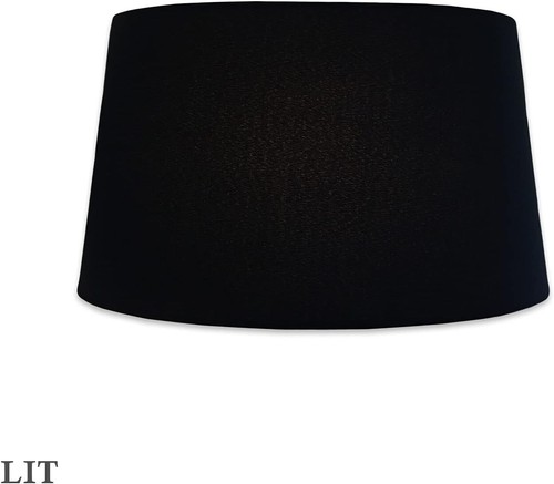 Royal Designs HB-611-18BLK/GL Shallow Oval Hardback Lamp 16 x 18 x 9.5, Black - Picture 2 of 7