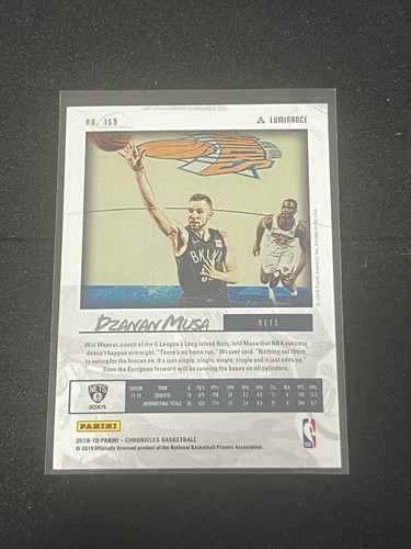 2018-19 Panini Chronicles Basketball NBA Luminance RC #159 Dzanan Musa - Bild 2 von 2