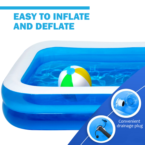 Piscina infantil inflable de 10 pies jardín familiar grande piscinas divertidas al aire libre - Imagen 4 de 5