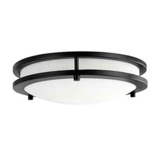 Hampton Bay Flaxmere 12 in. Matte Black Dimma...