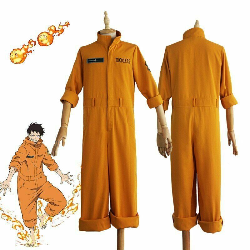 Fire Force Shinra Kusakabe Maki Oze Uniform Outfit Anime Cosplay Costume  C012