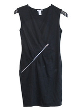 Bar III Black Stretch Knit Sleeveless Surplice Knee-Length Dress Size S