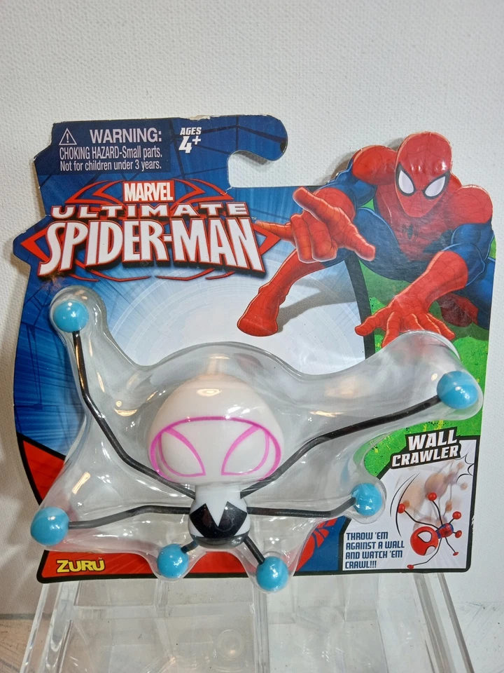 Two Spider Man Wall Crawler Figures Lot Ghost Spider Gwen Zuru Creepies 2017 NIB - Image 2 of 4