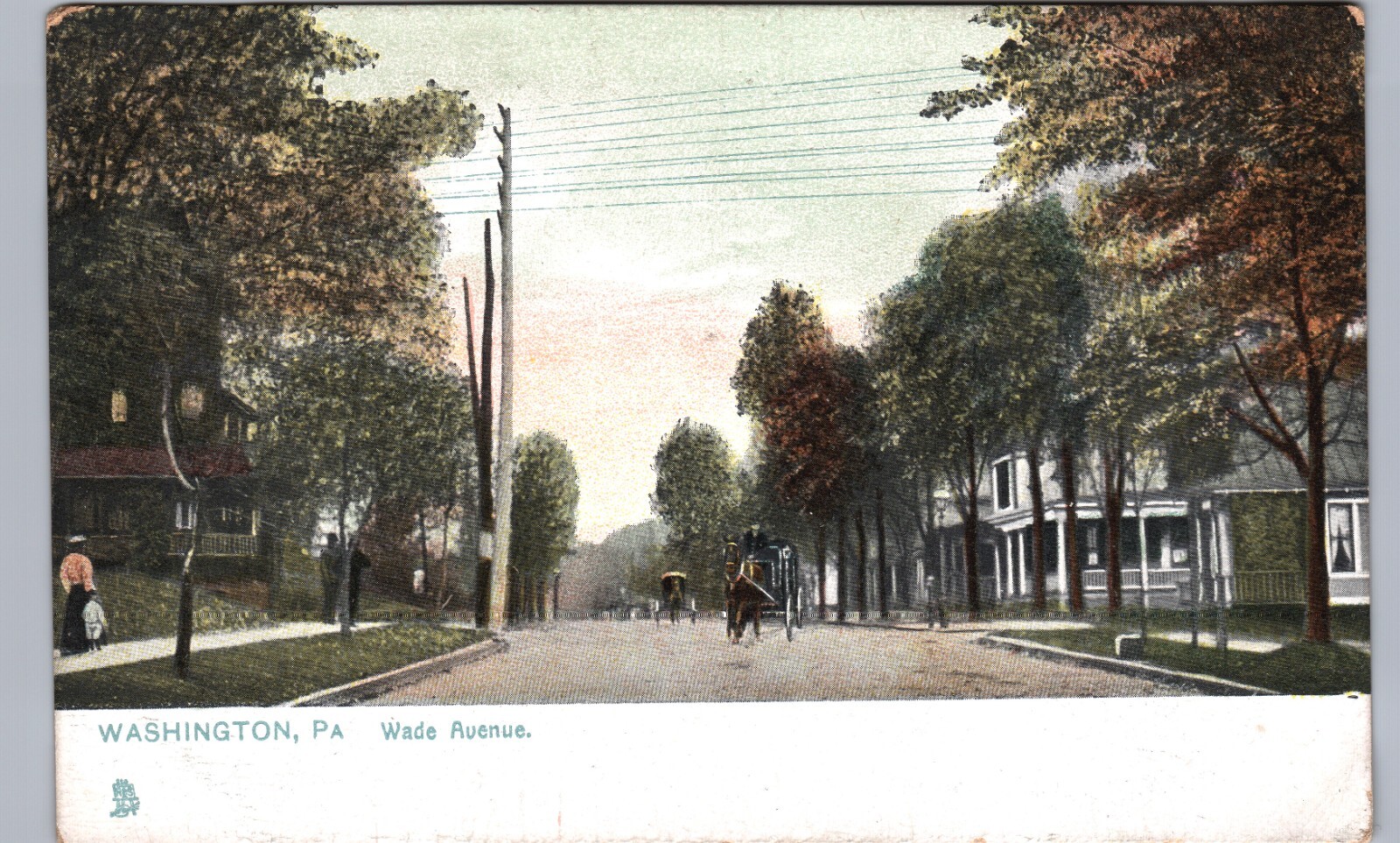 WADE AVENUE c1910 washington pa original antique postcard pennsylvania history