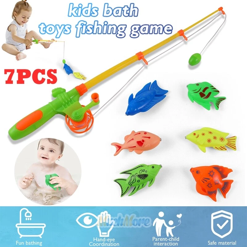 Toddler Toys Magnetic Fishing Rod & 6 Bath Toy Fishes For Kids Toddlers  Children