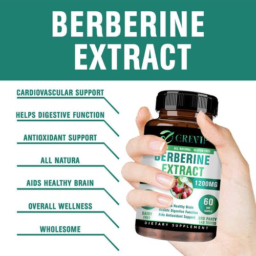 120 pièces d'extrait de berbérine 1200 mg - cholestérol inférieur, - Foto 3 di 12