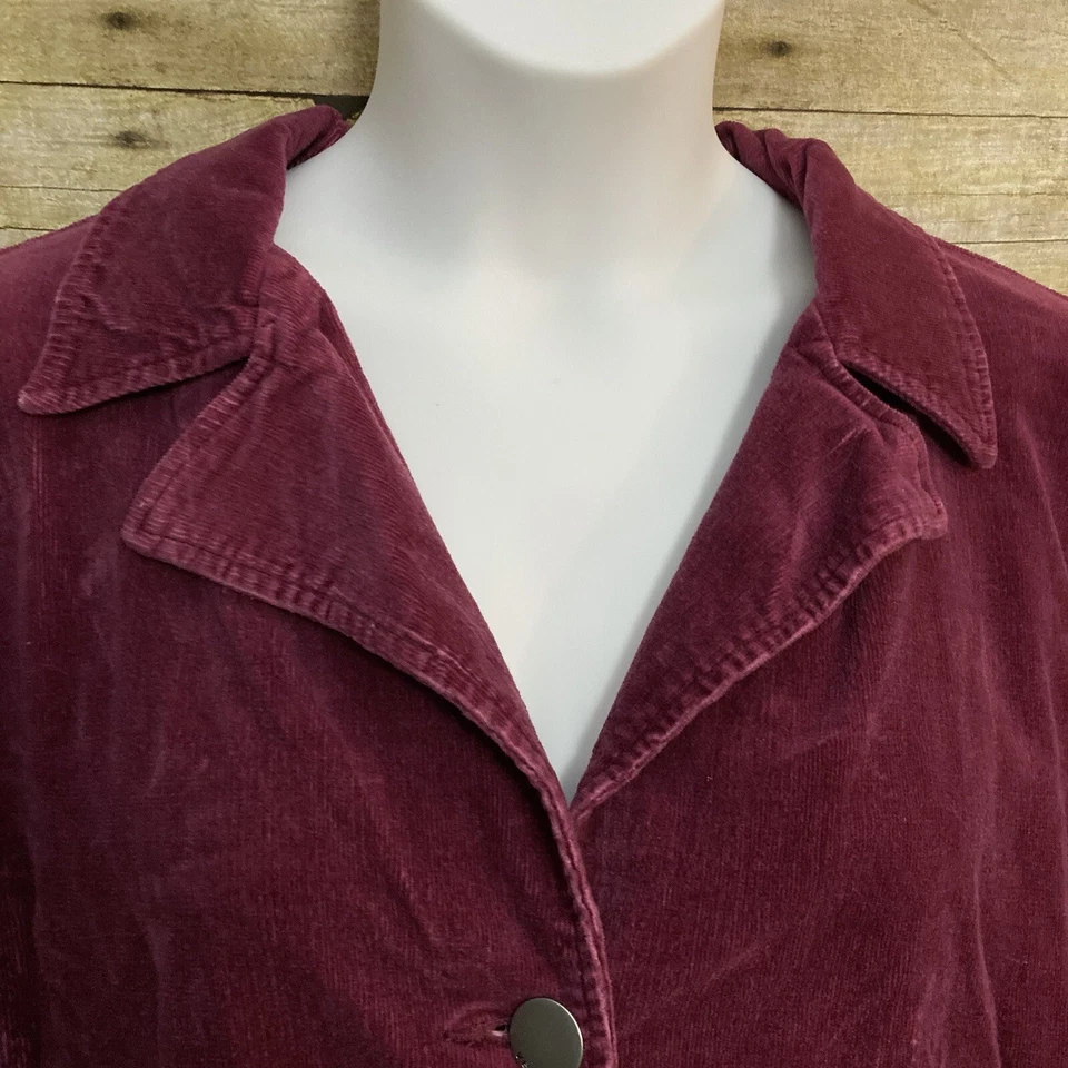 Blazer Chaqueta Venezia Talla 22/24 Pana Borgoña 3 Botones Manga Larga Bolsillos Foto 2 de 4