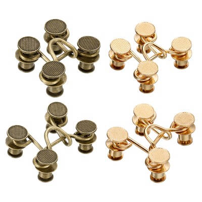 4pcs Waist Extender Buckle Jeans Button Pins Pants Tightener 2 Size Gold Bronze