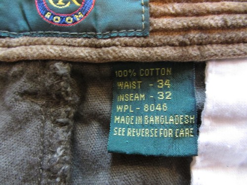 Vintage Chunky Corduroy Pants Men Size 34 Cotton Unisex - Picture 4 of 10