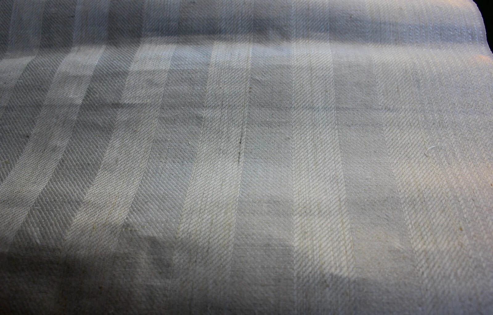 Vintage French ? Imported Linen FABRIC striped Towel Farmhouse by yard width 19" image 4