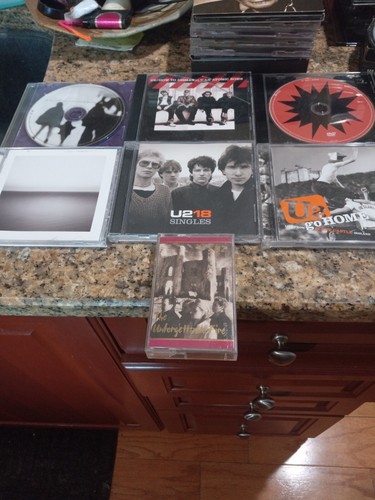 U2 CDs DVD And Cassette Lot 5cds 1 Cassette 1 Dvd