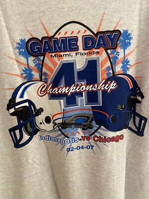 NEW Fremont Hotel Casino Vintage Las Vegas Super Bowl XLI T-Shirt Bears VS Colts