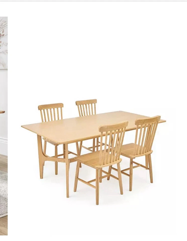 CLEARANCE SALE Oak dining table and 4 chairs ex display perfect condition  - Image 2 of 4