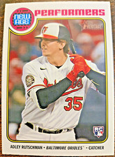 2023 Topps Heritage Adley Rutschman New Age Performers Rookie Card #NA-3 Orioles