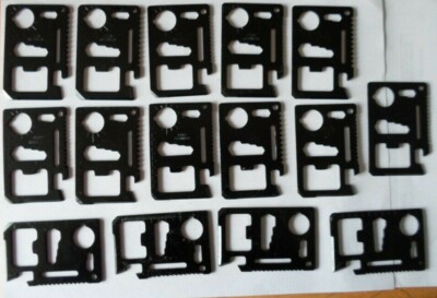  Hardware Credit Card Pocket Multi Tool Lot of 15 BLACK COATED
