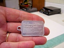 Vintage 1960's Montgomery Ward Pocket Watch Fob Key Fob Auto Club Pocket