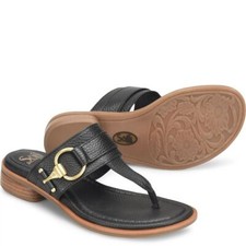 NIB Sofft Women's Fernanda Leather Sandal in Black