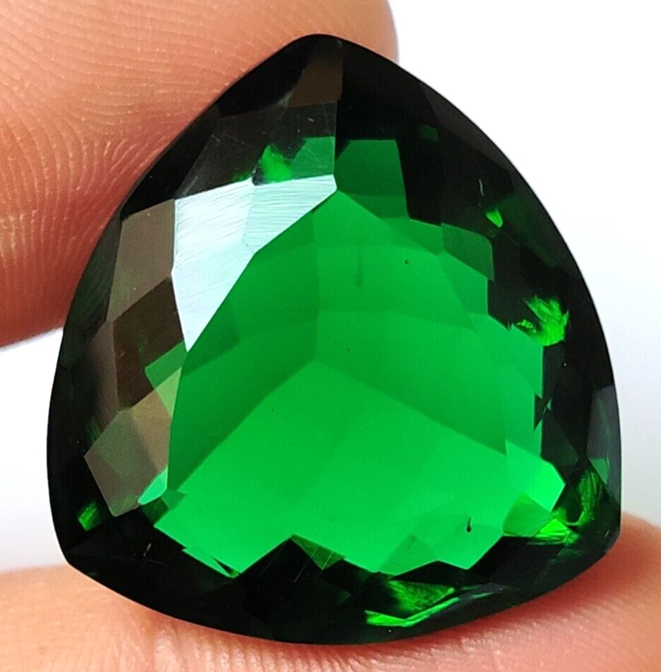 AAA+ Large Green Moldavite 55.10 CT Trillion Cut Loose Gemstone Gift @Best Price - Image 2 of 4