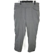 Perfect Stretch by Chico's Black White Plaid Pull-on Ankle Pants Size 2 /L/12