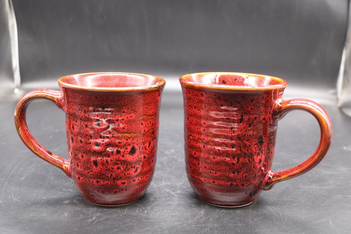 Jaclyn Smith-Mid-Century Set of 2 Coffee Mugs-Stoneware-