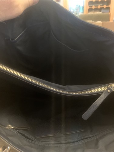 COLE HAAN BENSON NOVELTY BLACK WOVEN & PEBBLED LEATHER LARGE TOTE - Picture 3 of 8