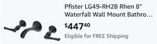 Pfister LG49-RH2B Rhen 1.2 GPM Wall Mounted Waterfall Widespread Bathroom Faucet
