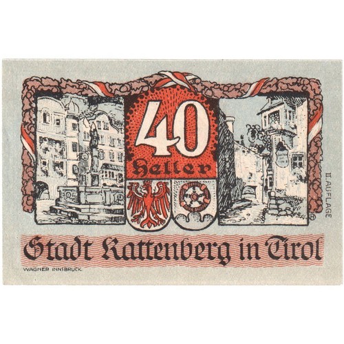 [#288552] Austria, Rattenberg, 40 Heller, place, 1920, 1920-12-31, UNC, Mehl:FS  - Foto 1 di 2