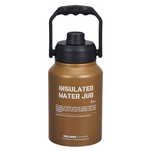 Jarra de agua aislada 2L con mango gimnasio entrenamiento botella de agua para viajes camping - Imagen 18 de 26