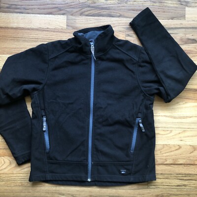 REI Fleece Jacket Womens Coat Black Medium Soft Shell /'ZIP IN/' Zip Up Fleece