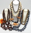 VINTAGE TO NOW BOHO THEMED FASHION /COSTUME JEWELRY NECKLACE LOT