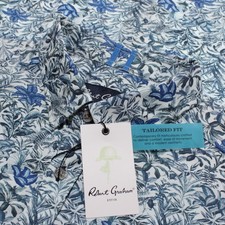 Robert Graham NWT Leif Casual Button Down Shirt Size XL Tailored in Blue Floral