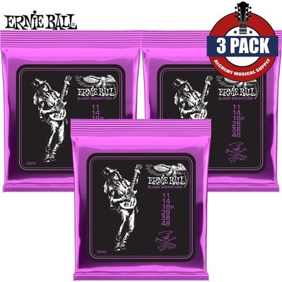3-PACK Ernie Ball 2200 Slash Signature Power Slinky Electric Guitar Strings