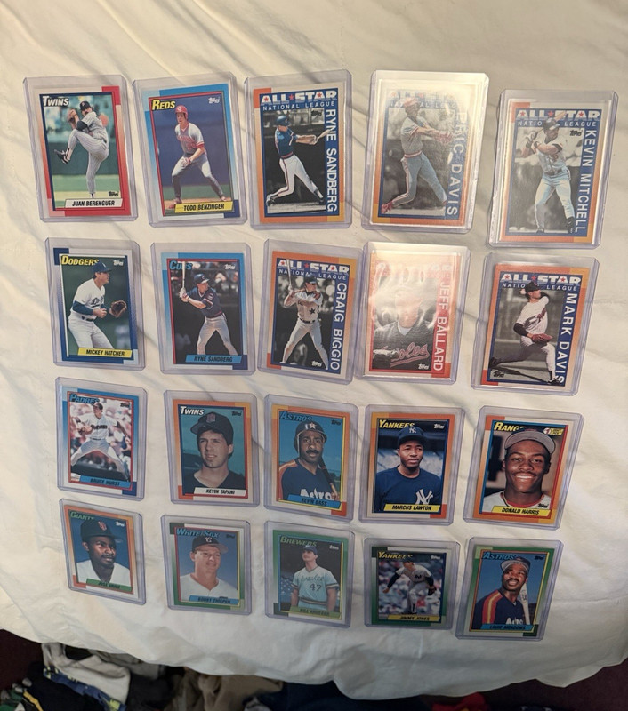 Topps 1990 Topps MLB Baseball Trading Card Lot - 40 Cards, All-Star, Vintage
