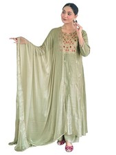 Women's Rayon Viscose Embroidery Straight Kurta Pant with Dupatta