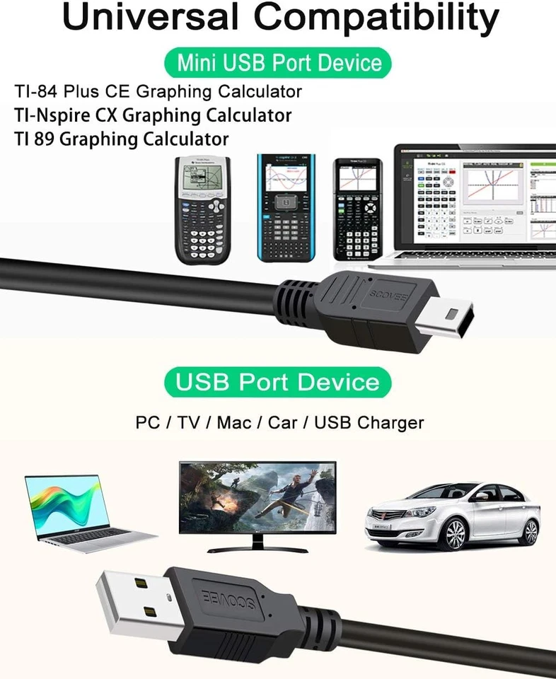 AC Power Charger Adapter for Texas Instruments TI-84 Plus CE Graphing Black - Image 2 of 4