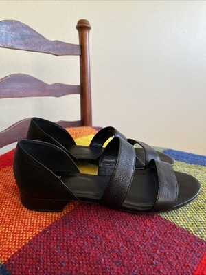 Eileen Fisher VAL Dark Brown To Black, Tumbled Leather Sz 8 Worn 2-3 Times, Good