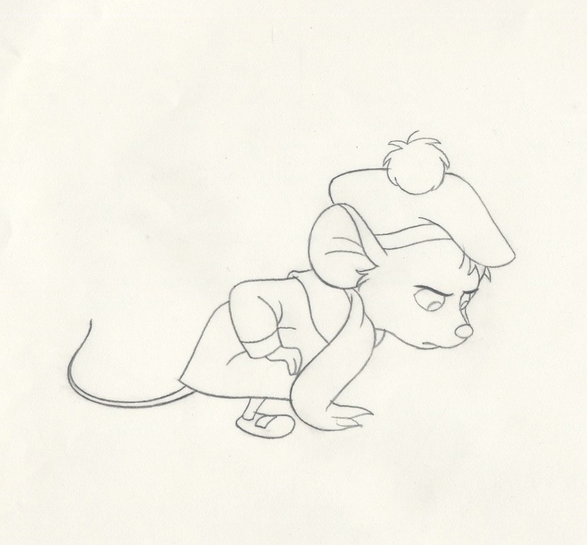 Disney EL GRAN DETECTIVE RATÓN Animación Dibujo de OLIVIA FLAVERSHAM, 1986
