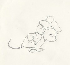 Disney THE GREAT MOUSE DETECTIVE Animation Drawing of OLIVIA FLAVERSHAM, 1986