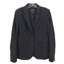 J CREW Black 100 Wool Super 120's Blazer Jacket 2-Button Women's Size 6 TALL 6T