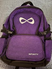 Nfinity Small Purple/Black Polyester Kids Backpack Zip Closure Adjustable Strap