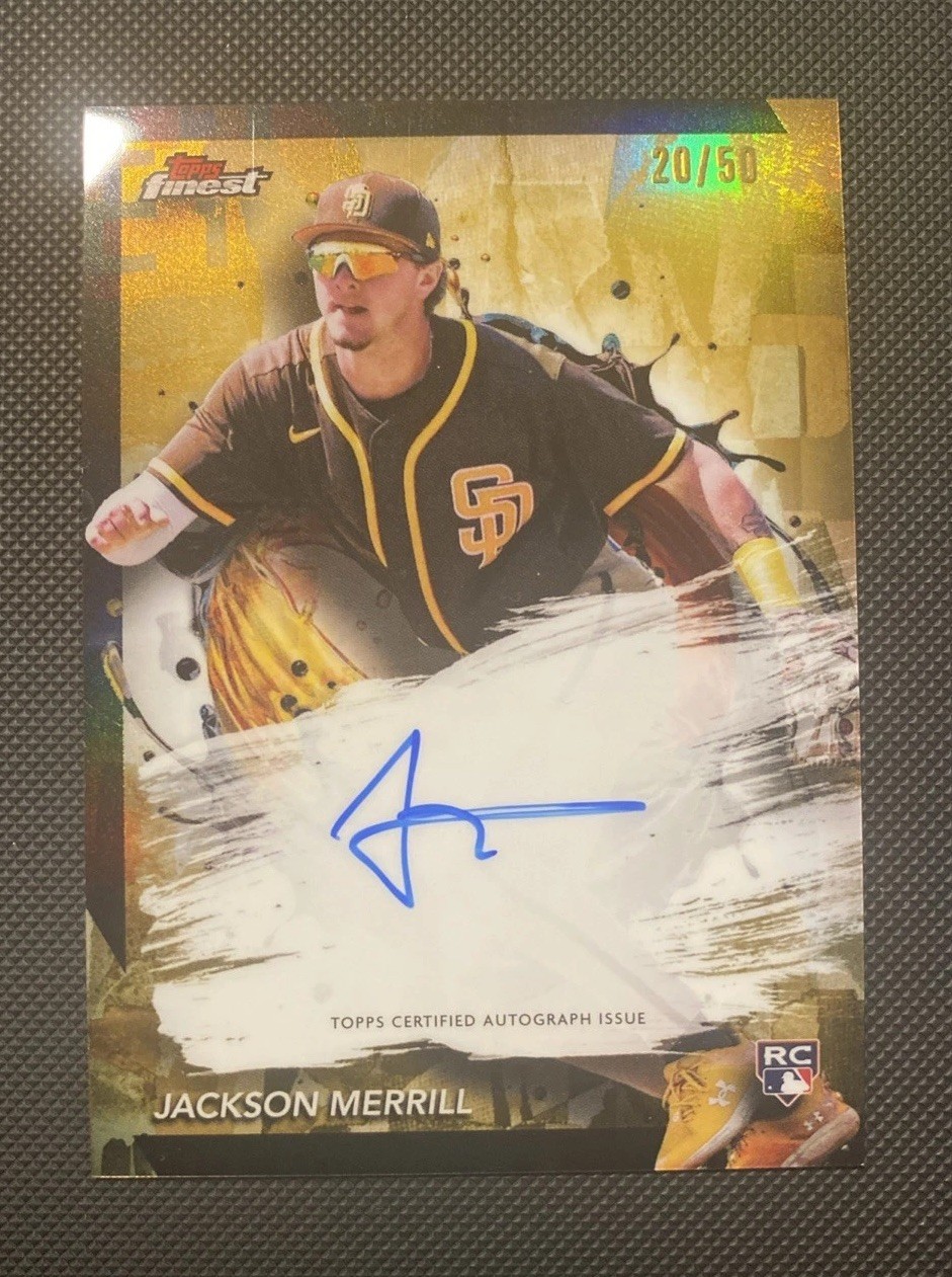 2024 Topps Finest - Finest Autographs Jackson Merrill #FA-JM Gold Refractor /50