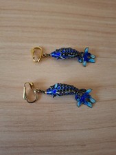 Vintage Bellissimi Orecchini a clip Pesce Koi articolato