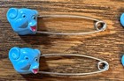 VTG Blue Baby Diaper Bear Plastic & Metal Pins (Set of 4), 1963 — photo 2