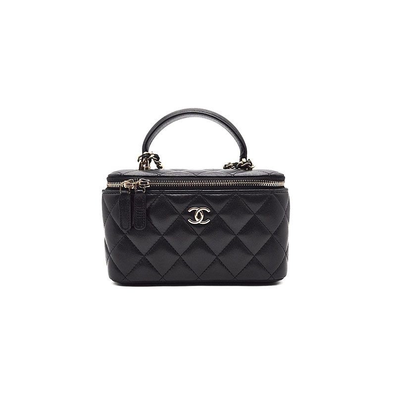 CHANEL Lamb Top Handle Vanity Crossbody Bag AP2199 L107294 155544291 [U]