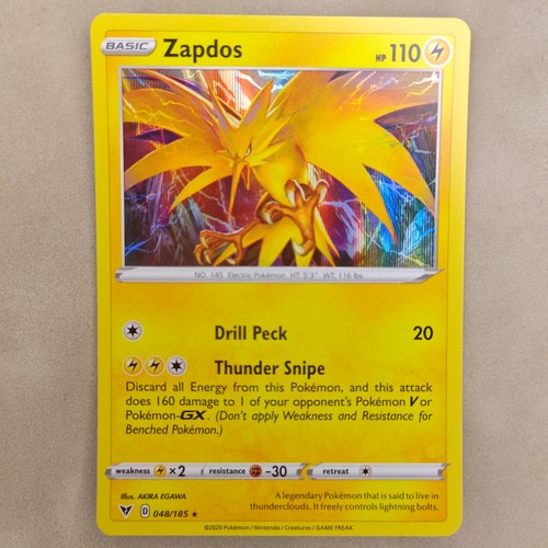 Zapdos 048/185 Swsh04: Vivid Voltage Holo NM Near Mint