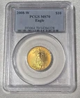 2008 W BURNISHED $10 GOLD EAGLE PCGS MS70