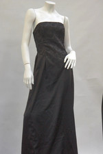 Vintage Y2k Strapless Beaded Black Ball Gown Prom Maxi Dress